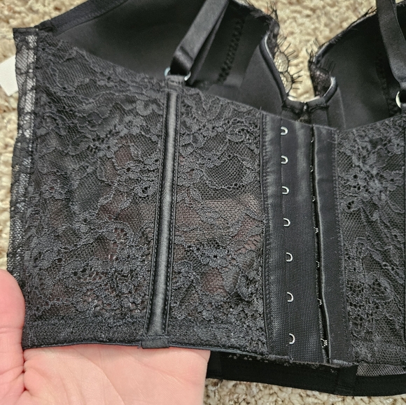 NWT Victoria's Secret Dream Angels Black Lace Longline Bustier - Small-dd - Picture 8 of 9